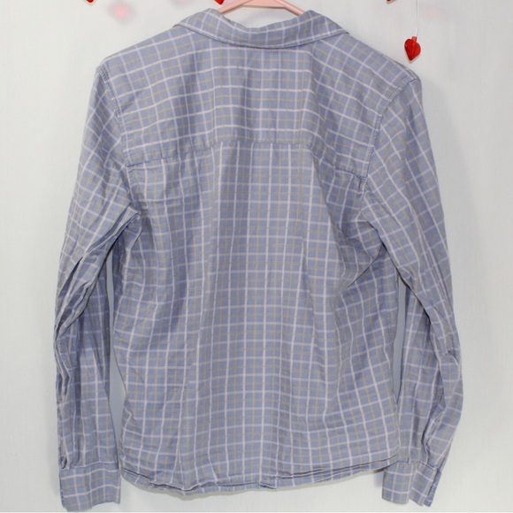 christopher and banks light purple plaid button up shirt womens small pastel - Picture 2 of 3